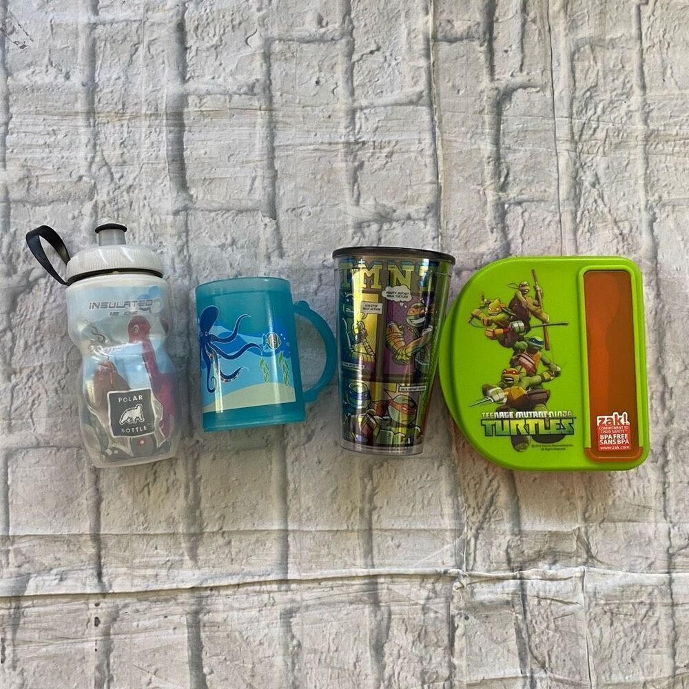 ZAK! Teenage mutant ninja turtle lunch box w/spoon & polar insulated waterbottle
